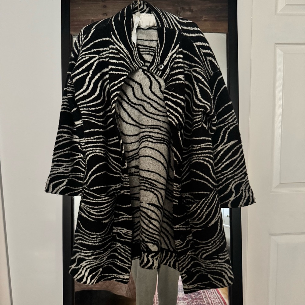 Maeve Eunice Funnel Neck Lambswool Cardigan Coat, Petite Small